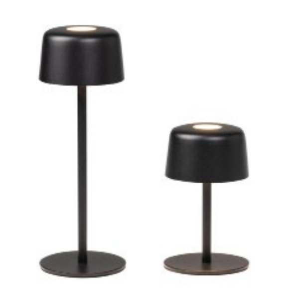 lampada da tavolo led portatile nera con touch dimmer