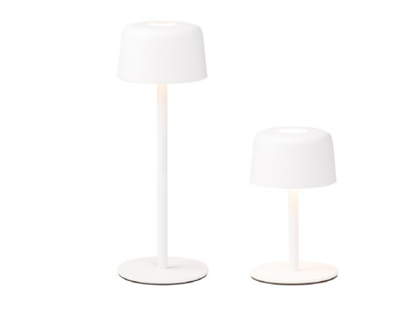 lampada da tavolo led portatile ricaricabile touch dimmer bianca due altezze