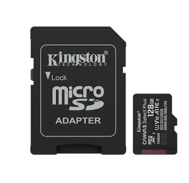 scheda microsdxc kingston canvas select plus 128gb con adattatore sd