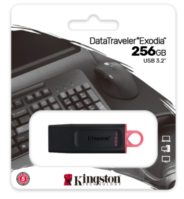 confezione chiavetta usb kingston datatraveler exodia 256gb usb 3 2