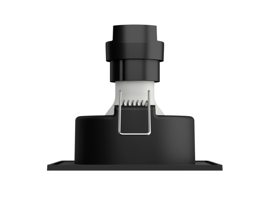 Vista tecnica laterale faretto Philips smart incasso 9x9 cm orientabile per montaggio a soffitto