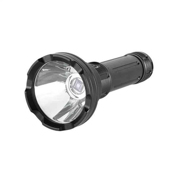 torcia led ricaricabile in alluminio nera 3000 lumen