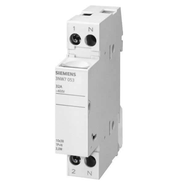Base Portafusibile cilindrico SIEMENS Sentron 1-pole+N In: 32 A - 3NW70532 01
