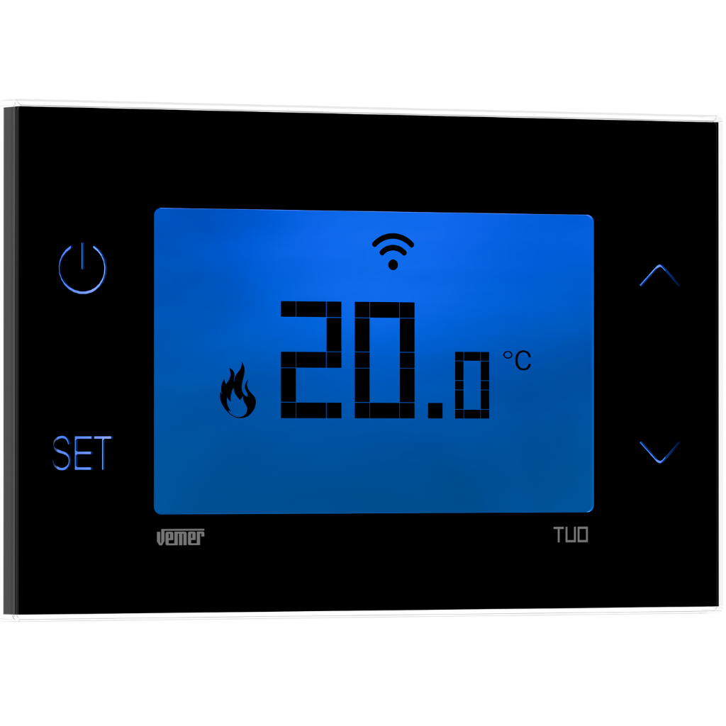 Cronotermostato Elettronico Wi-Fi Parete VEMER TUO GO Nero- VE801200 01