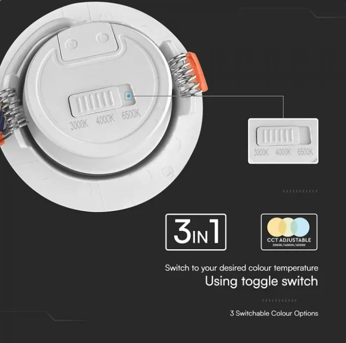 Faretto LED Rotondo da Incasso 7W Colore Luce Variabile - 23837 03