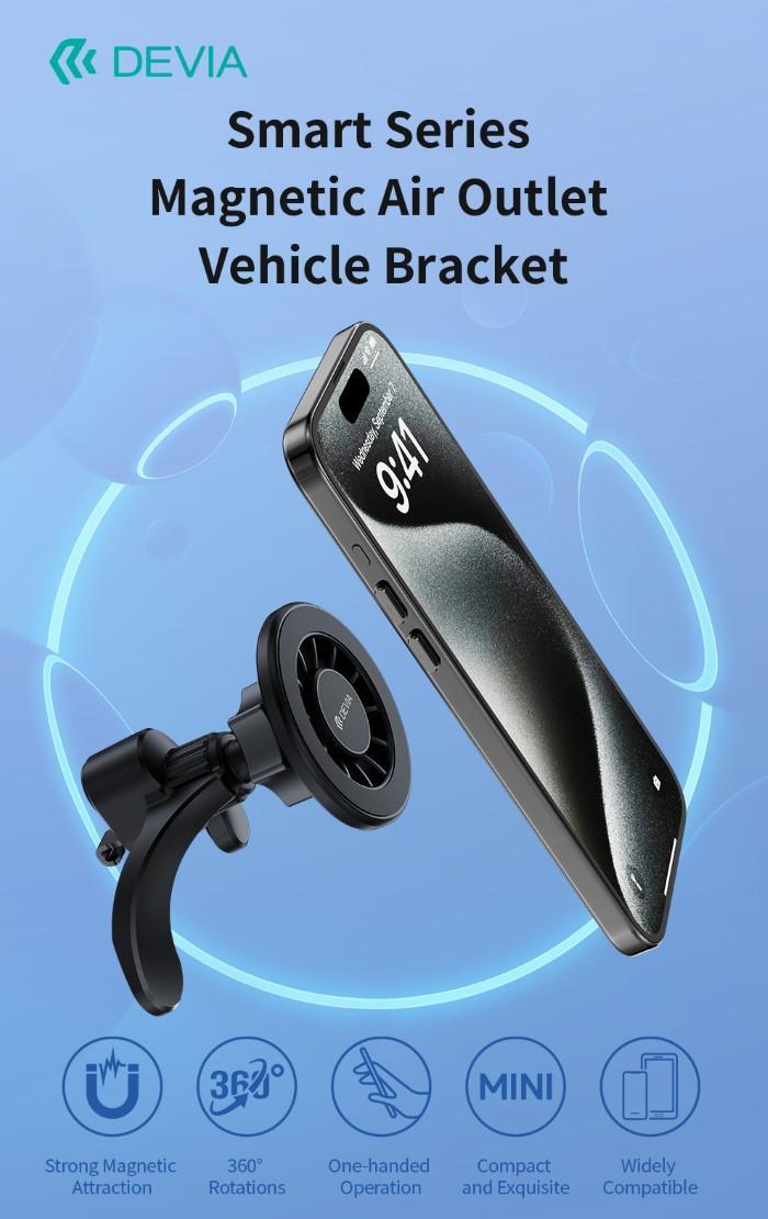 Supporto Smartphone Magnetico (MagSafe) Per Auto Su Bocchetta D'aria  - DESMA851B 02