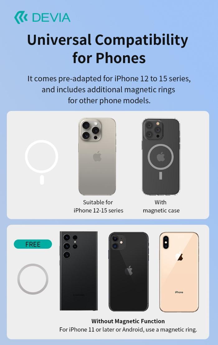 Supporto Smartphone Magnetico (MagSafe) Per Auto Su Bocchetta D'aria  - DESMA851B 03