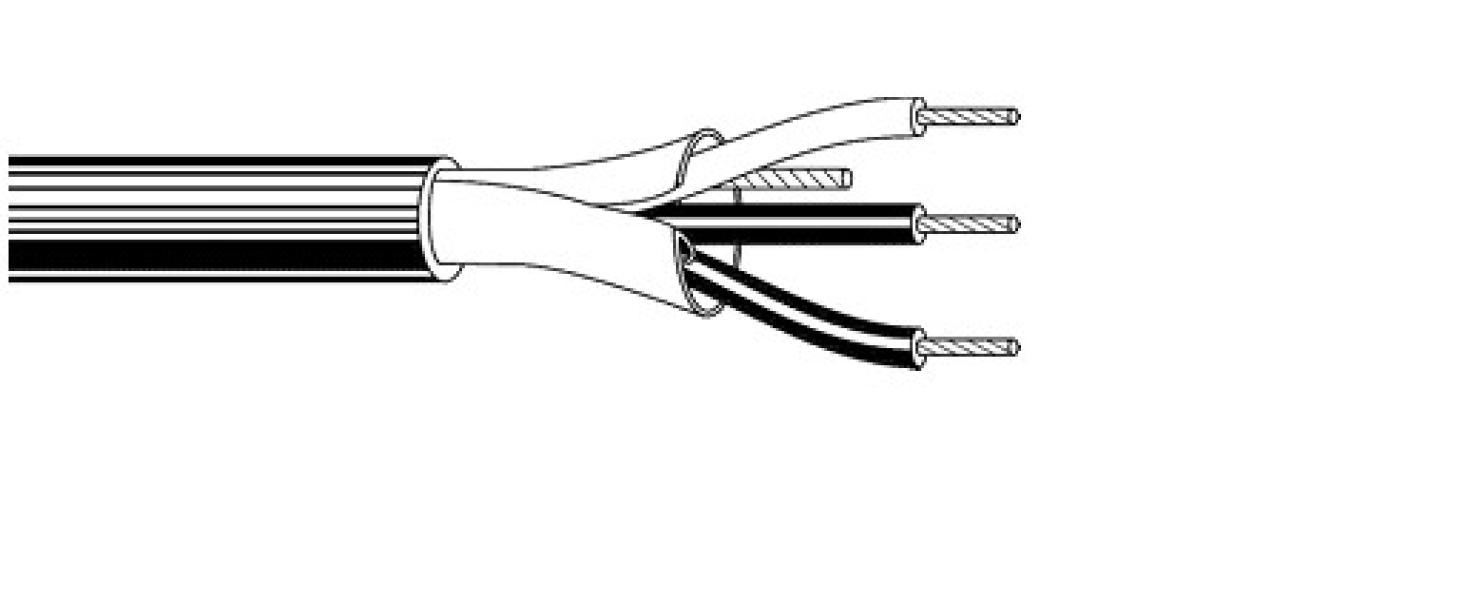 schema cavo allarme schermato con conduttori e guaina bianca
