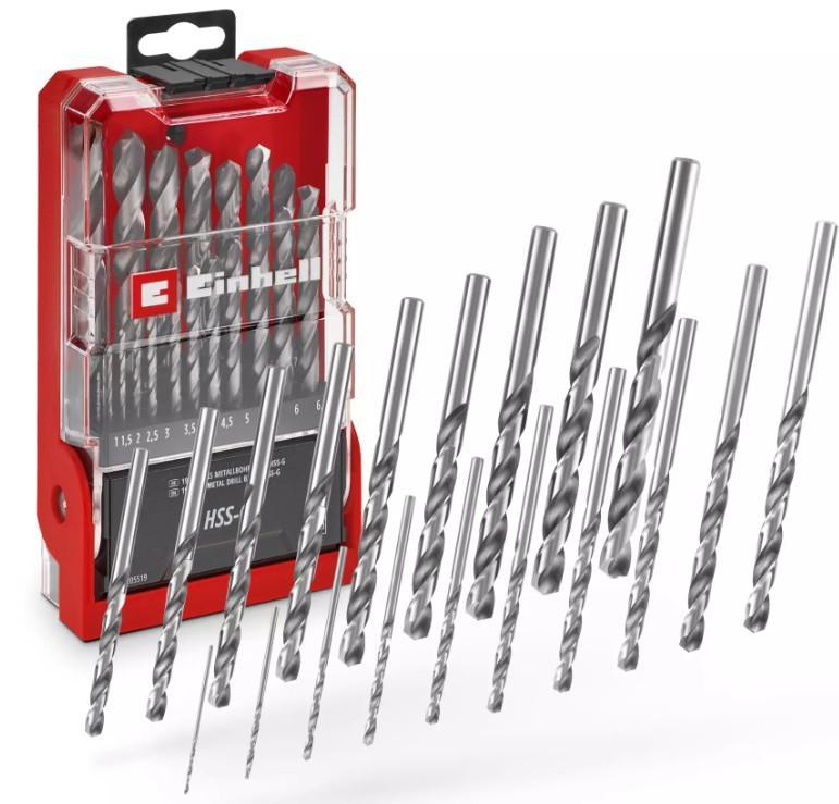 set punte elicoidali hss g einhell silver line 19 pezzi in custodia rigida