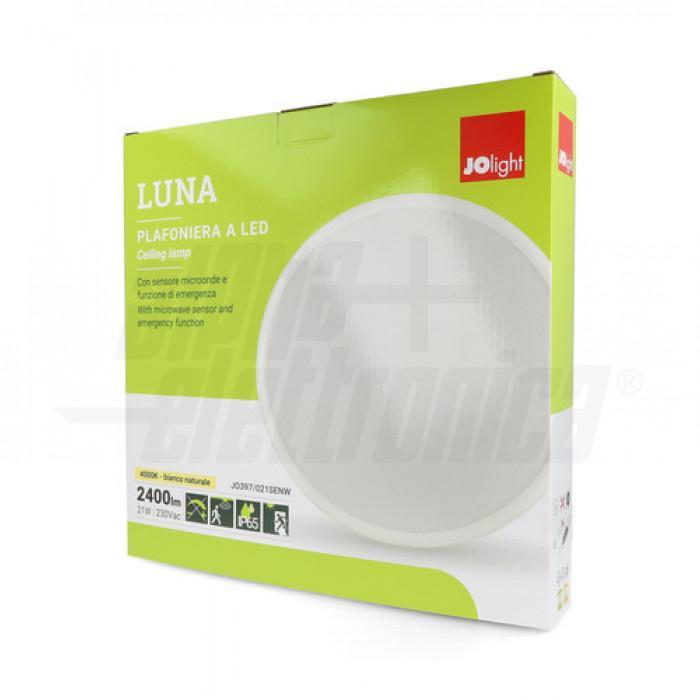confezione plafoniera led luna con sensore microonde e funzione emergenza