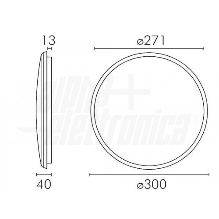 disegno tecnico plafoniera led diametro 300mm spessore 40mm