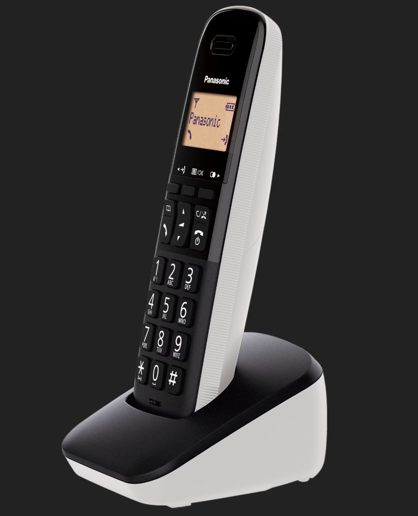 ricevitore cordless panasonic dect con tasti grandi e display ambra