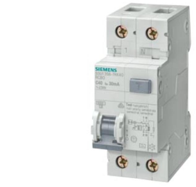 interruttore magnetotermico differenziale siemens sentron 1p piu n 40a 30ma