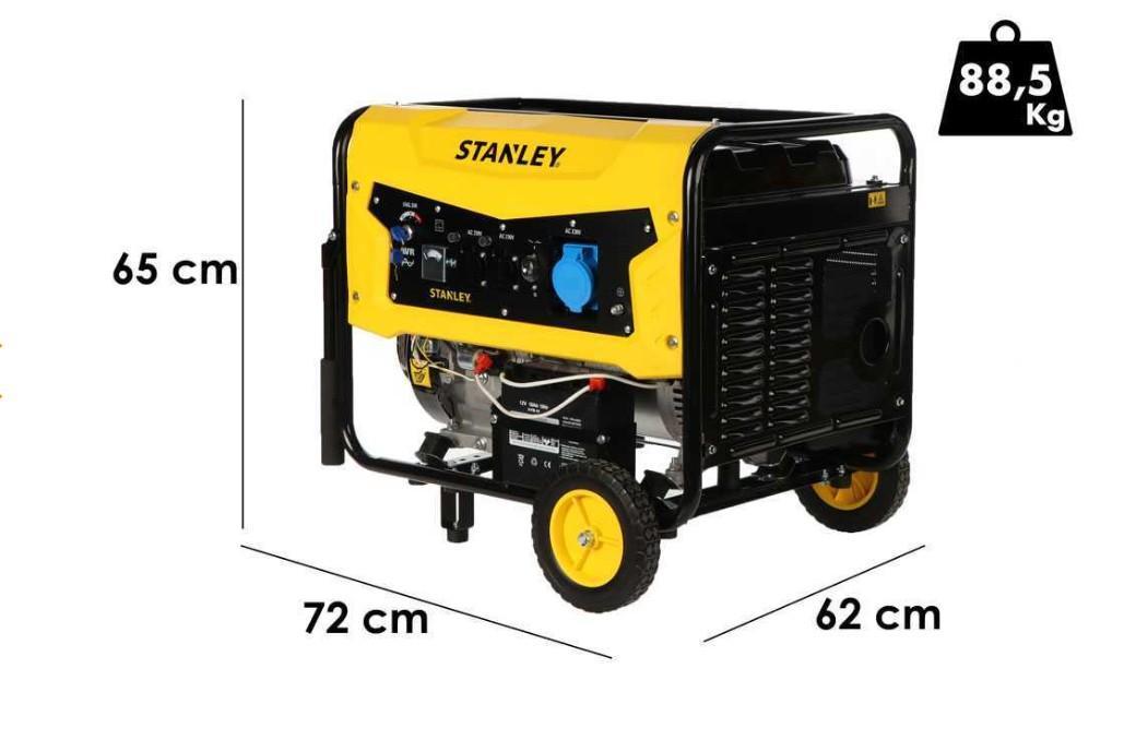 generatore monofase a benzina 6 kw con misure 72x62x65 cm