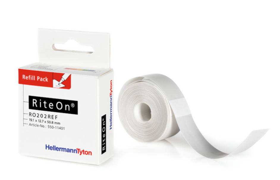 etichetta autolaminante riteon ro202ref in vinile bianco trasparente per cavi