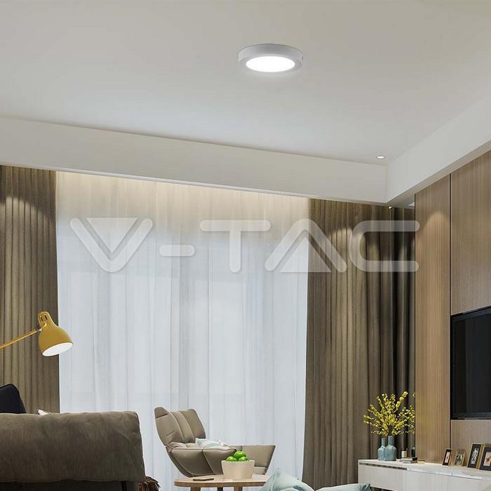 plafoniera led tonda installata a soffitto luce neutra 4000k