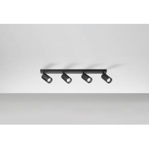 Plafoniera orientabile nera 4x28w gu10 60x16 cm  - 775
