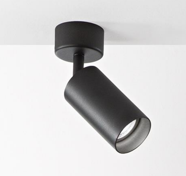 faretto orientabile nero da soffitto in alluminio finitura sabbiata attacco gu10