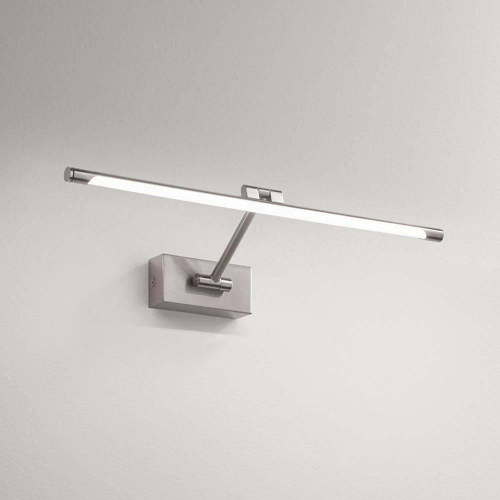 applique led da parete in metallo nickel satinato luce indiretta
