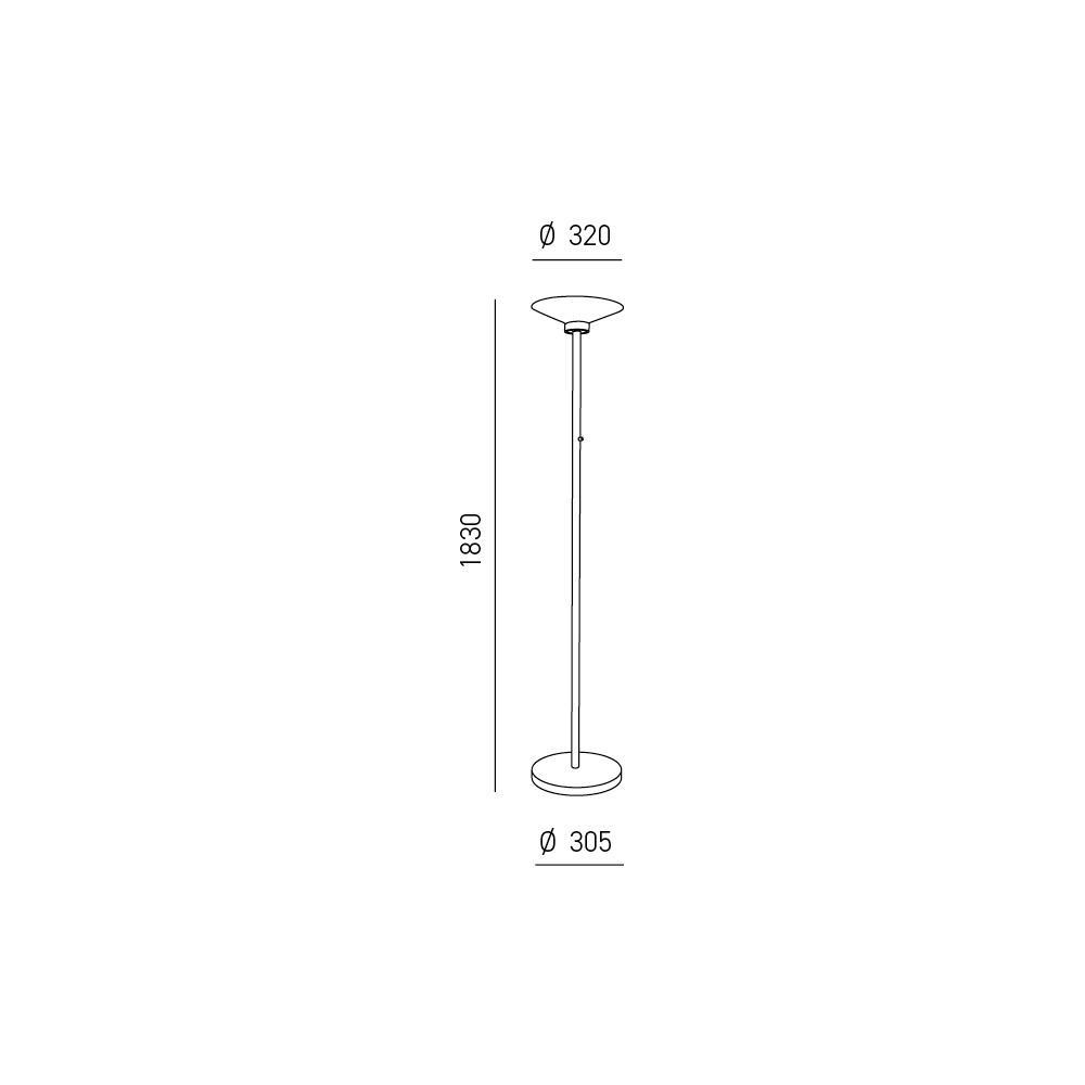 disegno tecnico piantana led altezza 183 cm diametro base 305 mm
