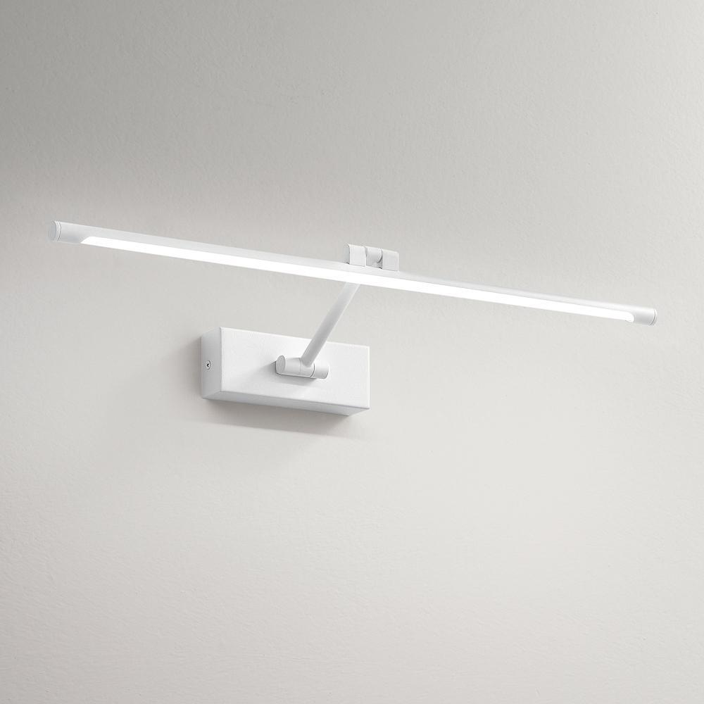 applique led da parete bianco opaco con braccio orientabile e luce indiretta