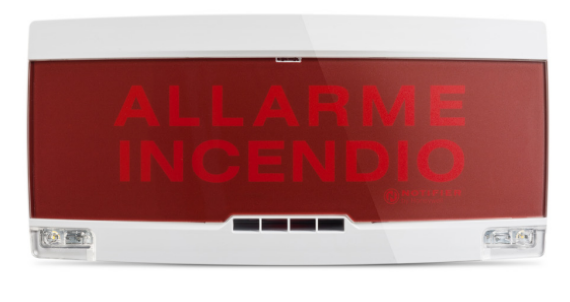 pannello ottico acustico per allarme incendio da interno