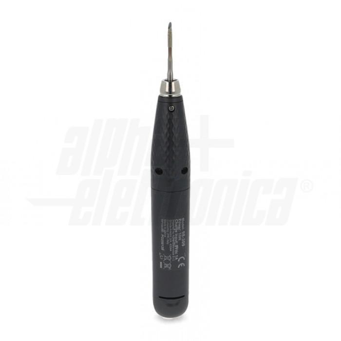 saldatore portatile a penna vista posteriore con punta