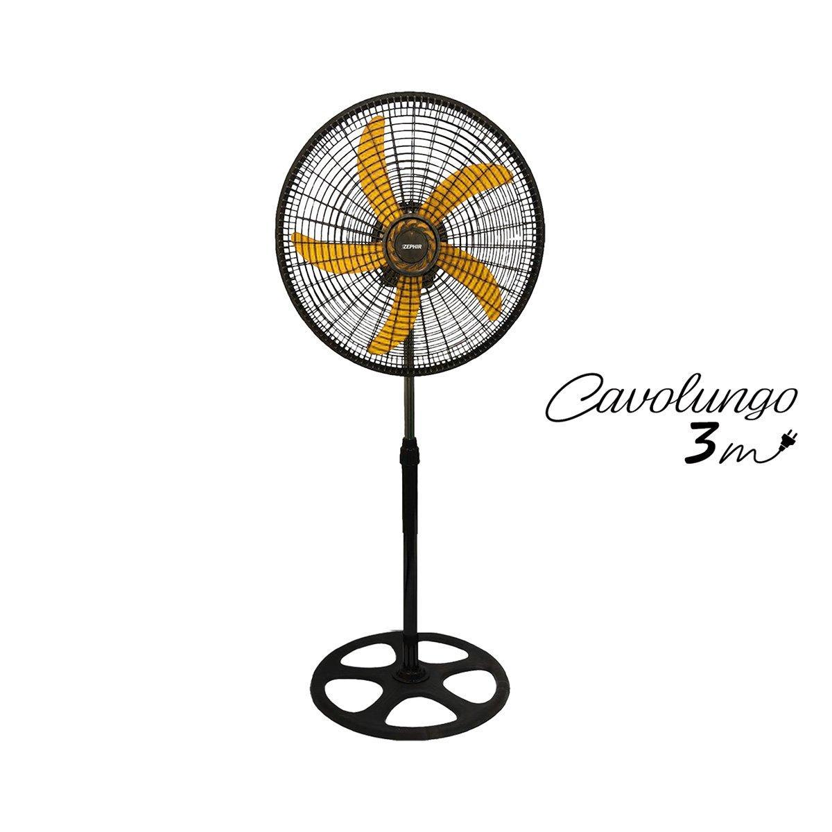 ventilatore a piantana industriale 45 cm zephir con pale gialle