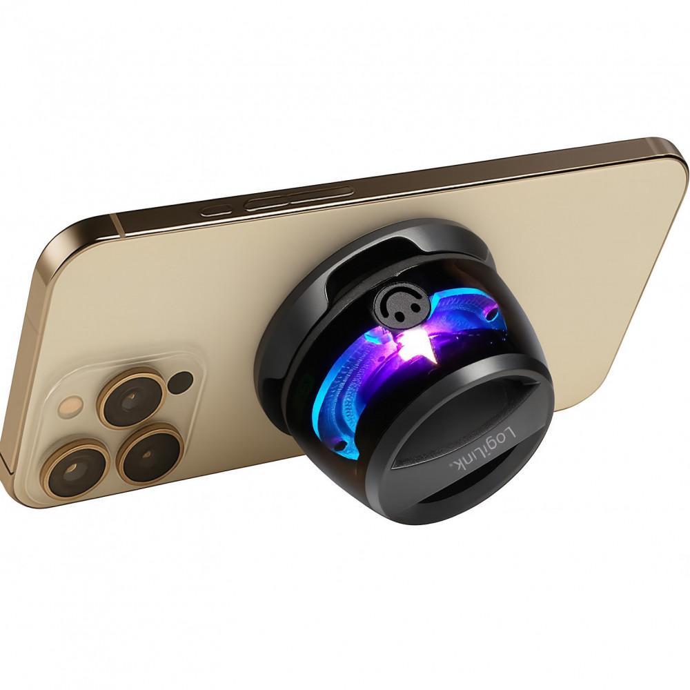 speaker magnetico rgb logilink applicato a smartphone come supporto