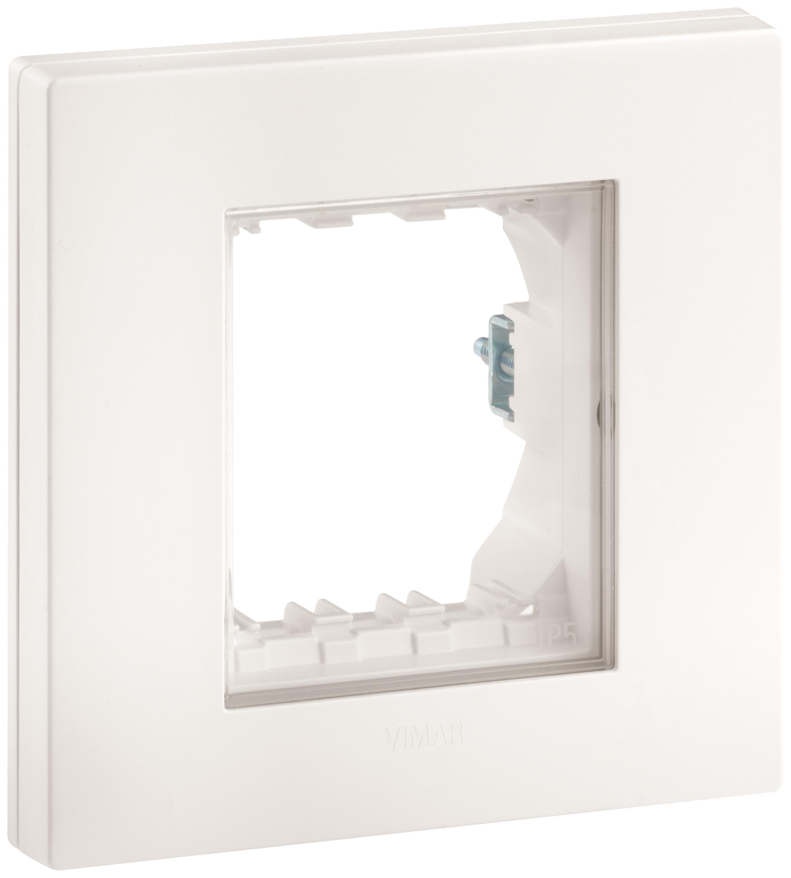 calotta stagna ip55 2 moduli bianca con griffe per scatola incasso 60 mm