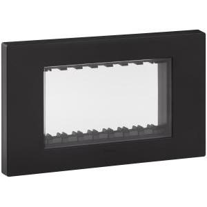 Placca calotta ip55 4 moduli nera  - 30944.02