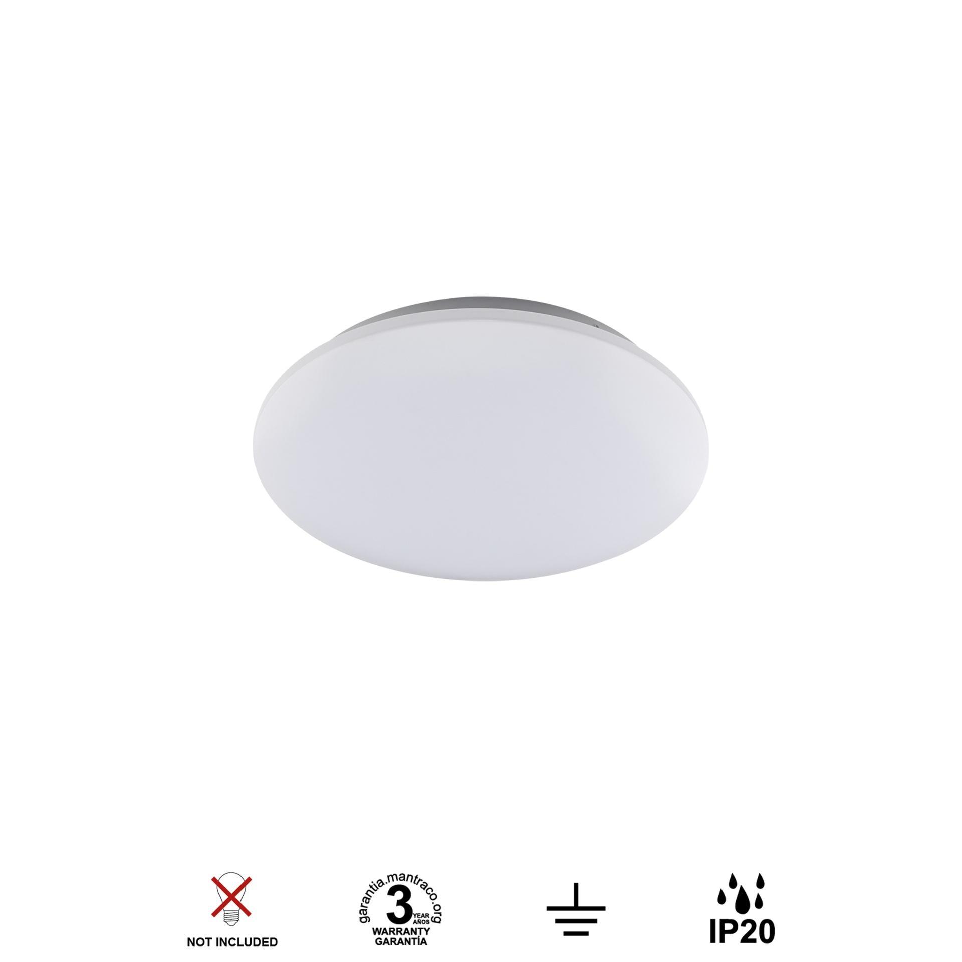 plafoniera da soffitto tonda bianca installata in ambiente interno