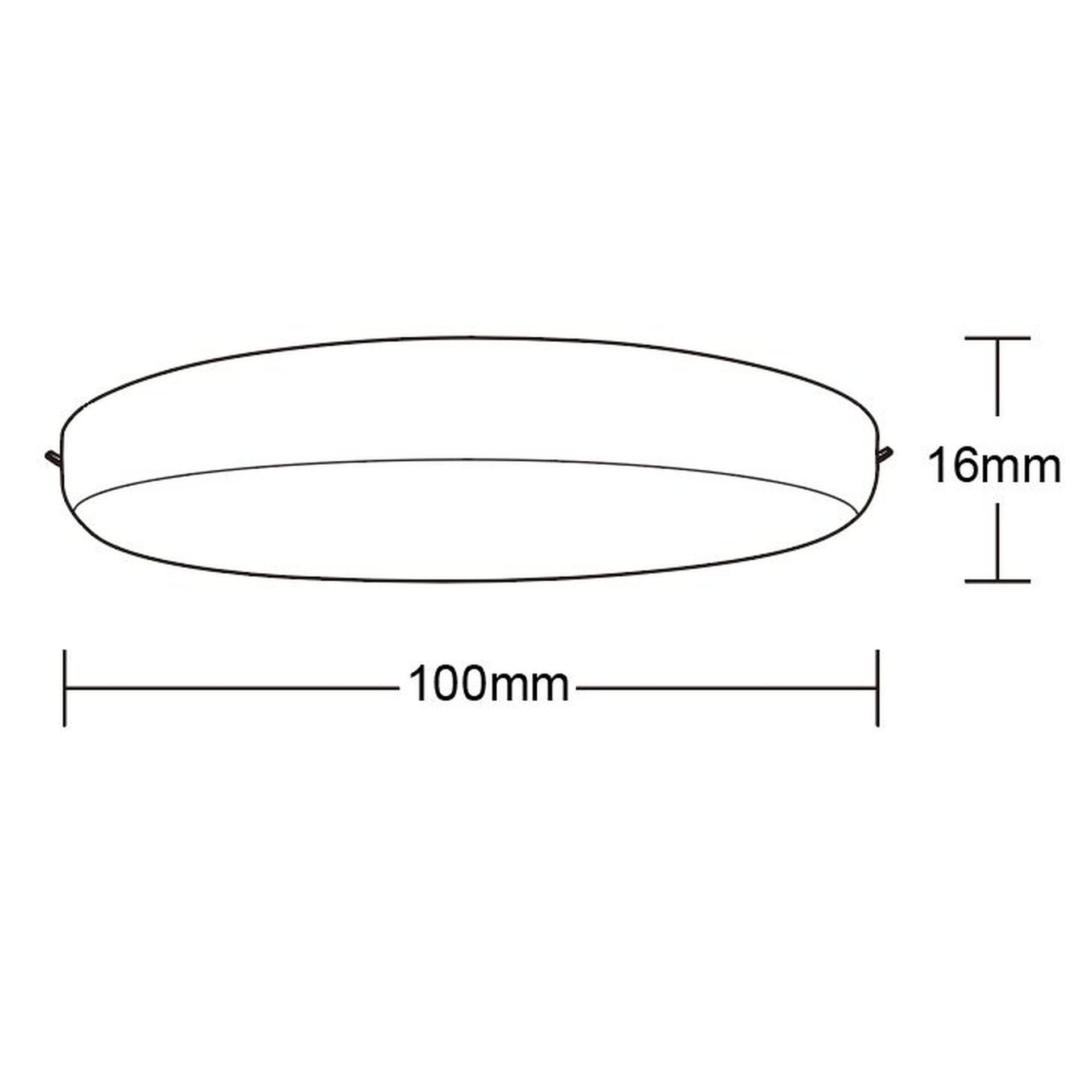 schema dimensioni downlight led tondo diametro 100 mm altezza 16 mm