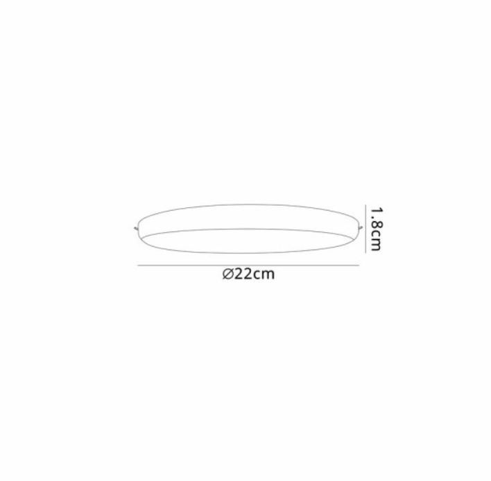 schema dimensioni plafoniera led tonda diametro 22 cm spessore 1 8 cm