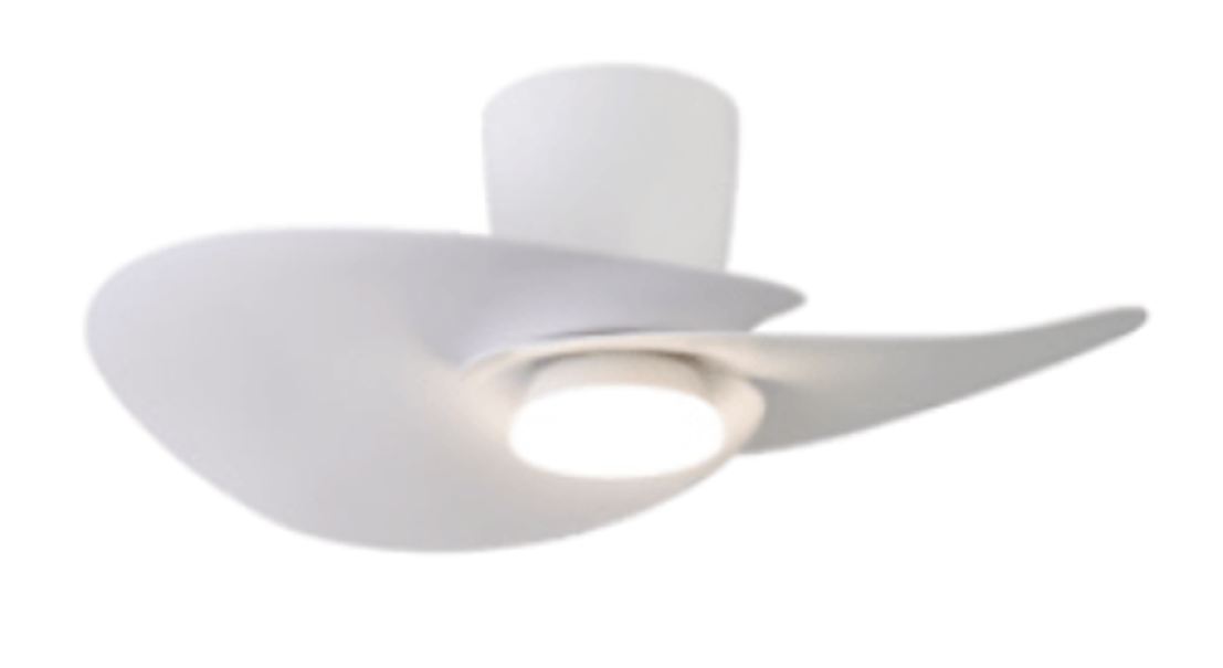 ventilatore da soffitto con luce led integrata bianco in soggiorno