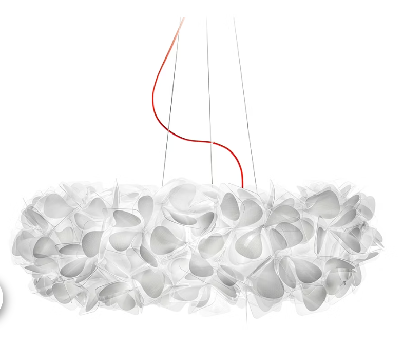 lampada a sospensione slamp clizia bianca diametro 78 cm dettaglio struttura