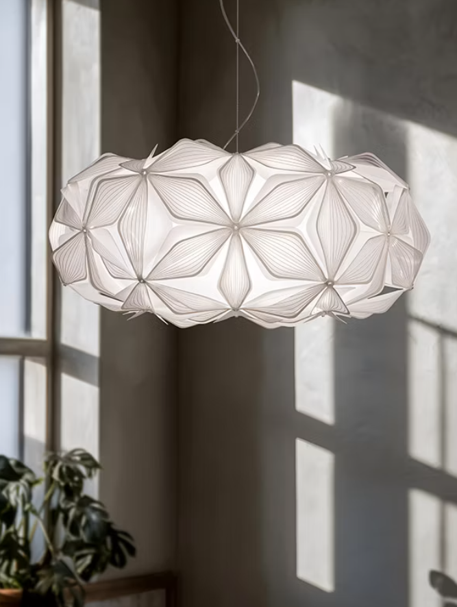 lampada a sospensione slamp cest la vie medium bianca con cavo rosso