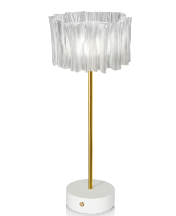 Lampada da tavolo a batteria Slamp Accordu00e9on Prisma Bianco