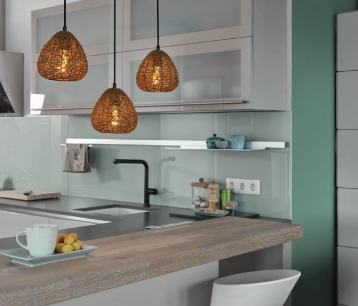 schema tecnico sospensione lineare 3 luci e27 con misure e cavi 1500 mm