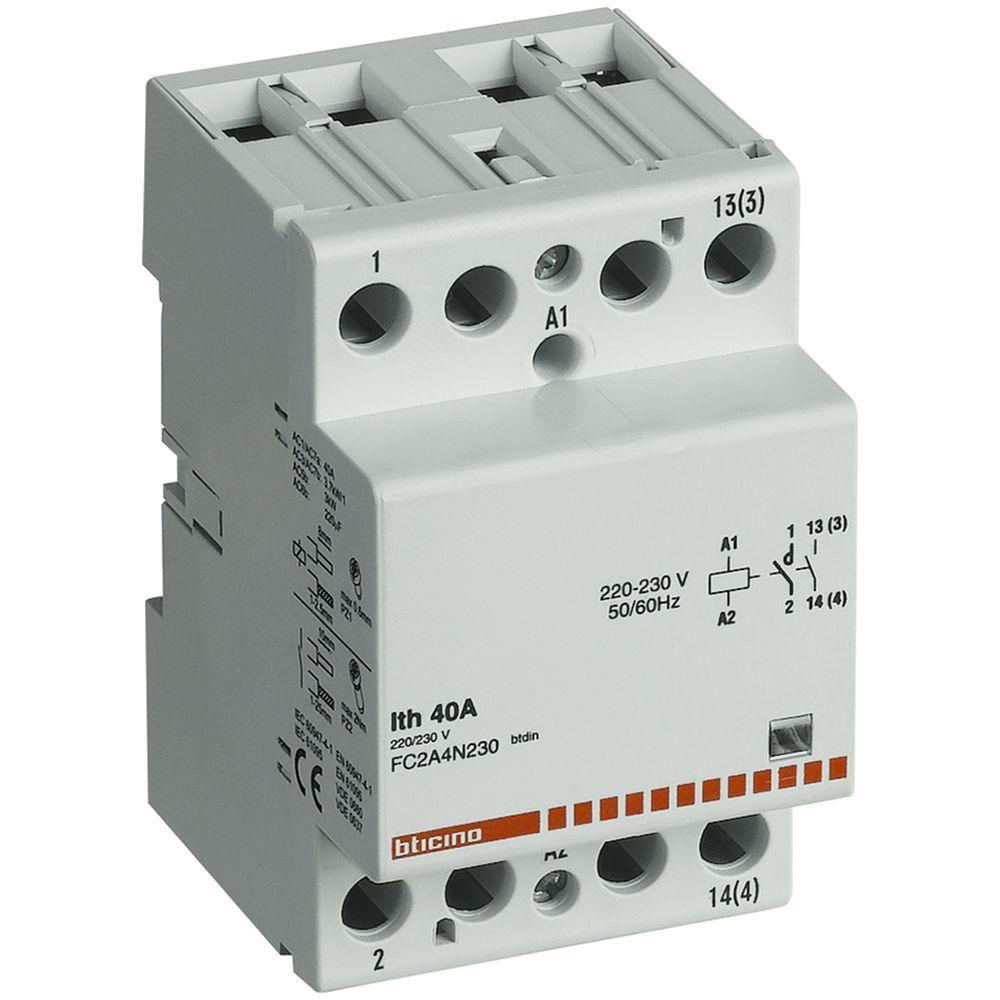 contattore modulare bticino 4no 40a 230vac su guida din
