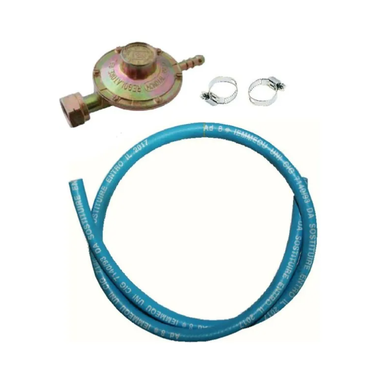 kit tubo gas gpl 8x13 mm 150 cm con regolatore e fascette
