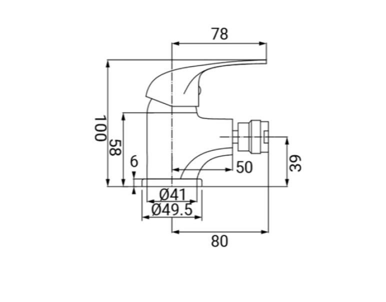 Miscelatore bidet monocomando cromato con aeratore frontale