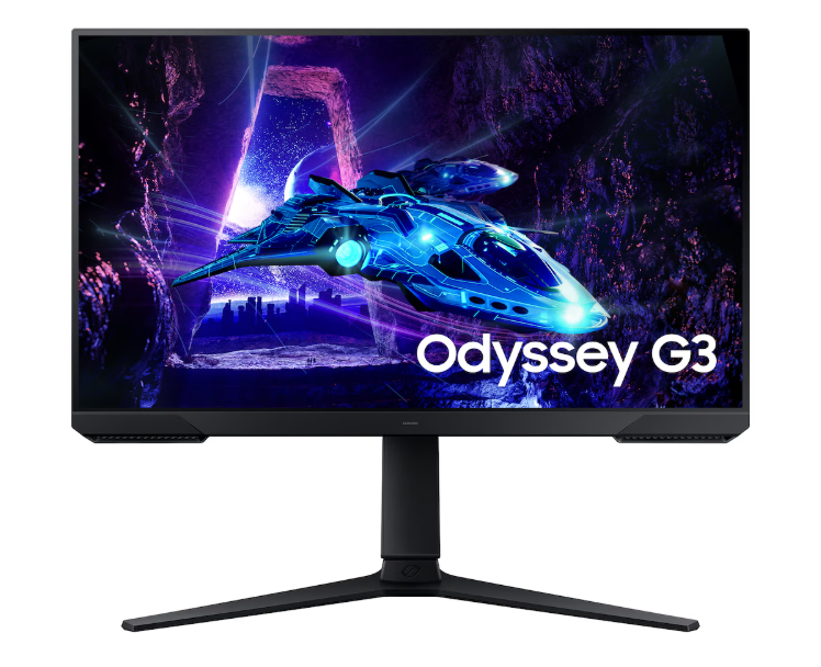 monitor gaming samsung odyssey g3 vista laterale con supporto regolabile
