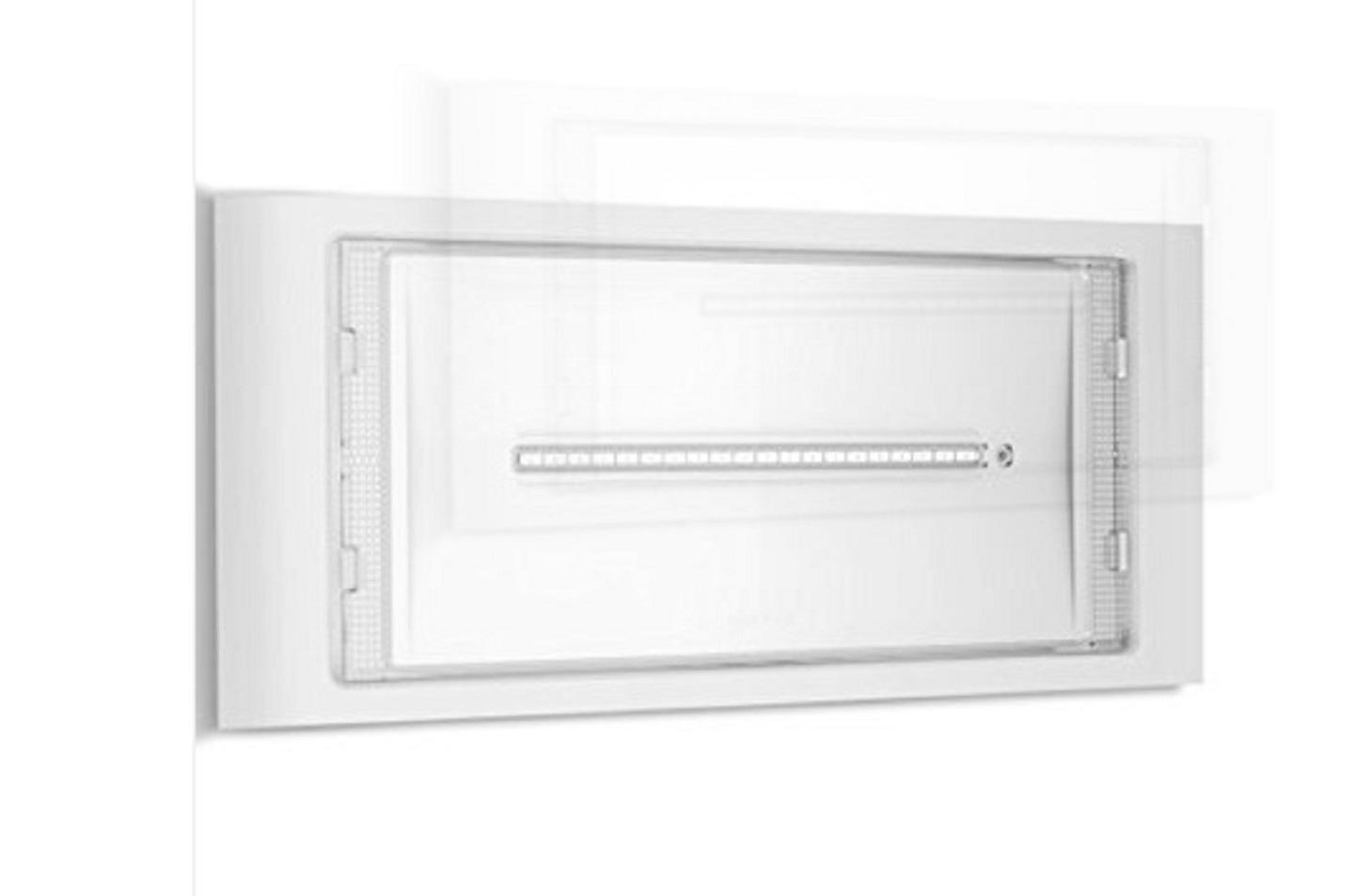 lampada di emergenza led da parete con diffusore bianco