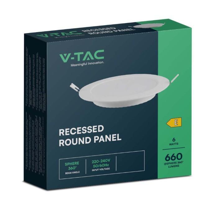 confezione pannello led incasso tondo 6w v tac