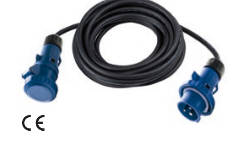 prolunga industriale cee 20 m con spina e presa 16a 4 poli cavo h07rn f