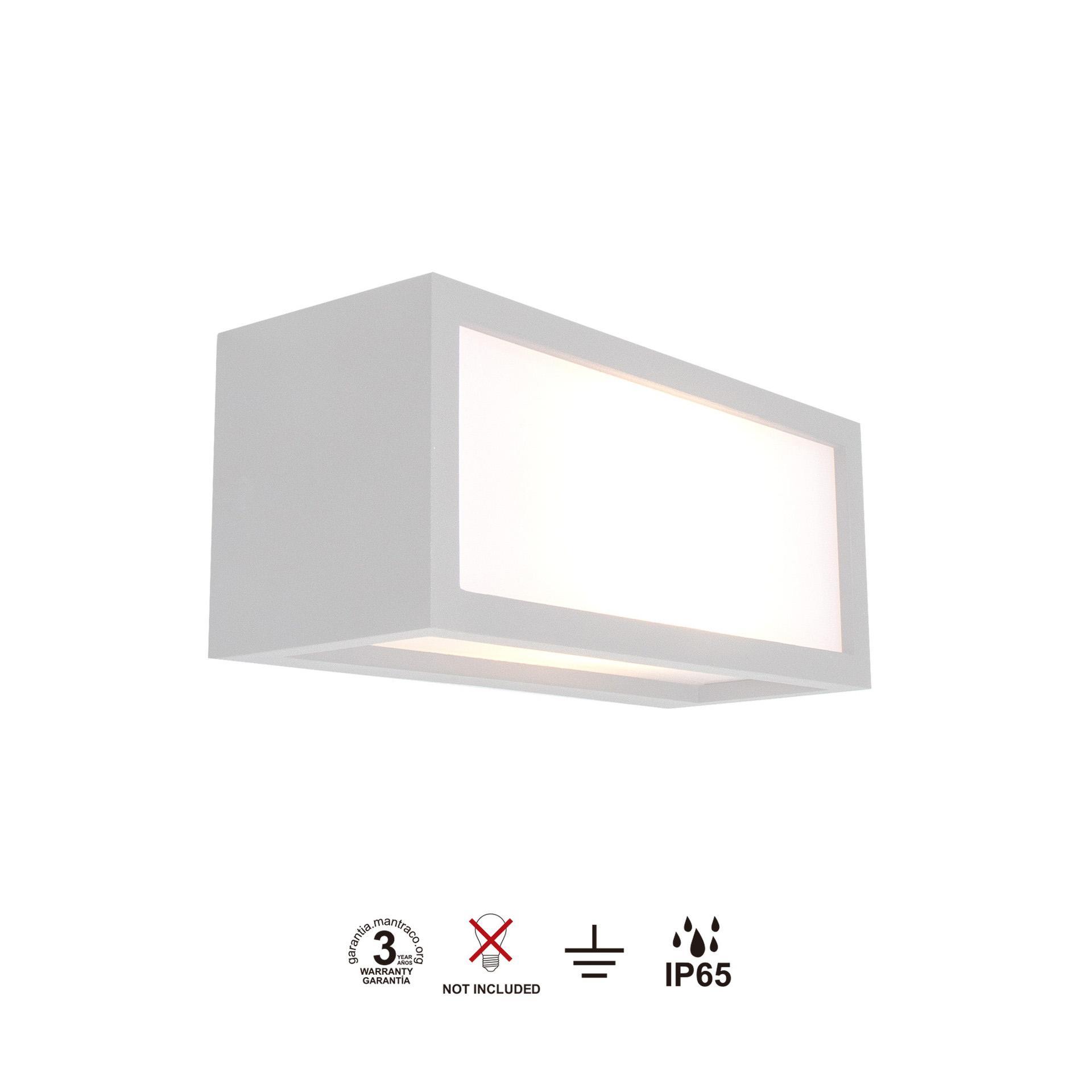 applique da esterno bianca ip65 in alluminio con diffusore frontale