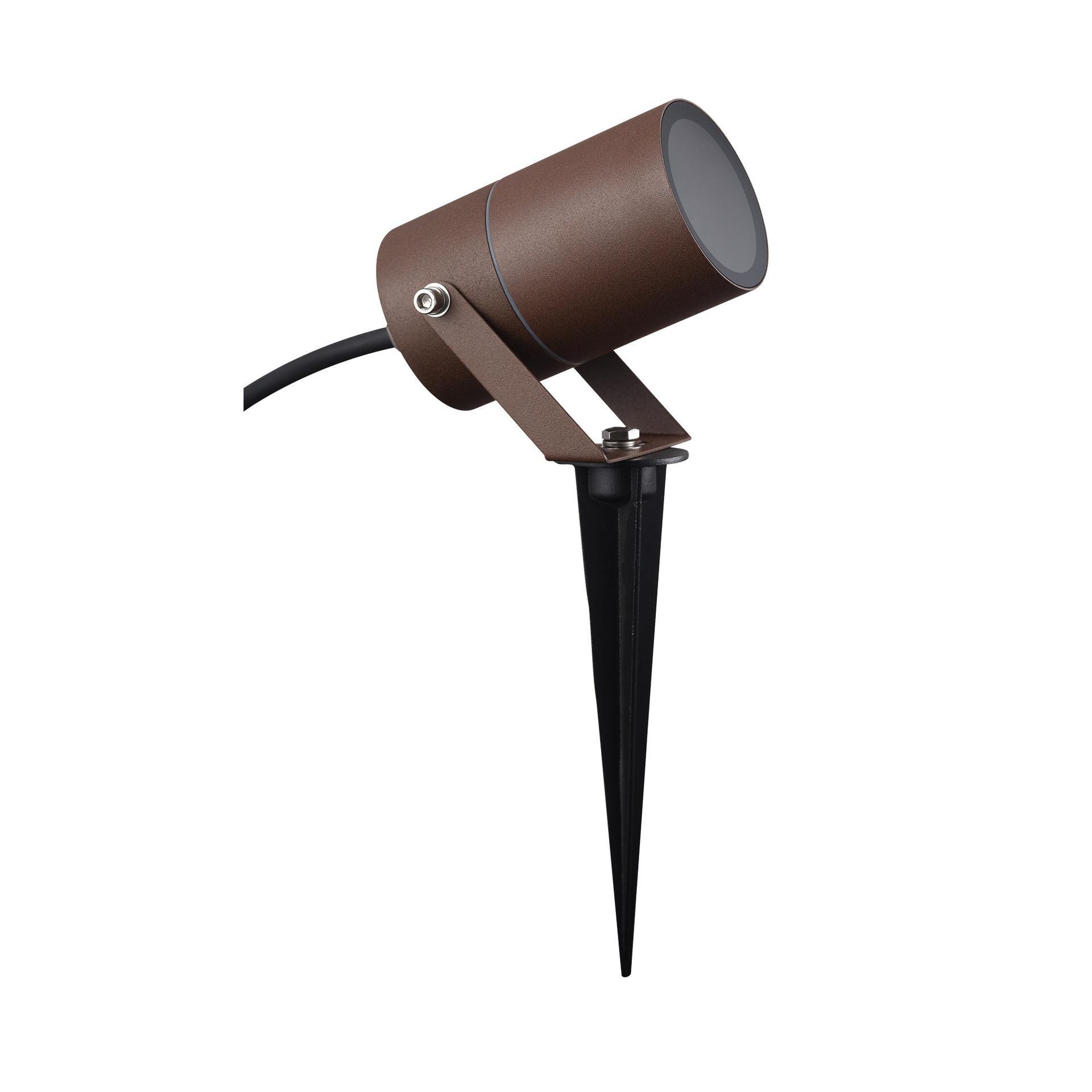 faretto da esterno con picchetto finitura corten attacco gu10 ip65