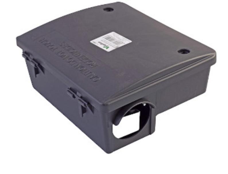 scatola porta esche per topi in plastica rigida colore scuro