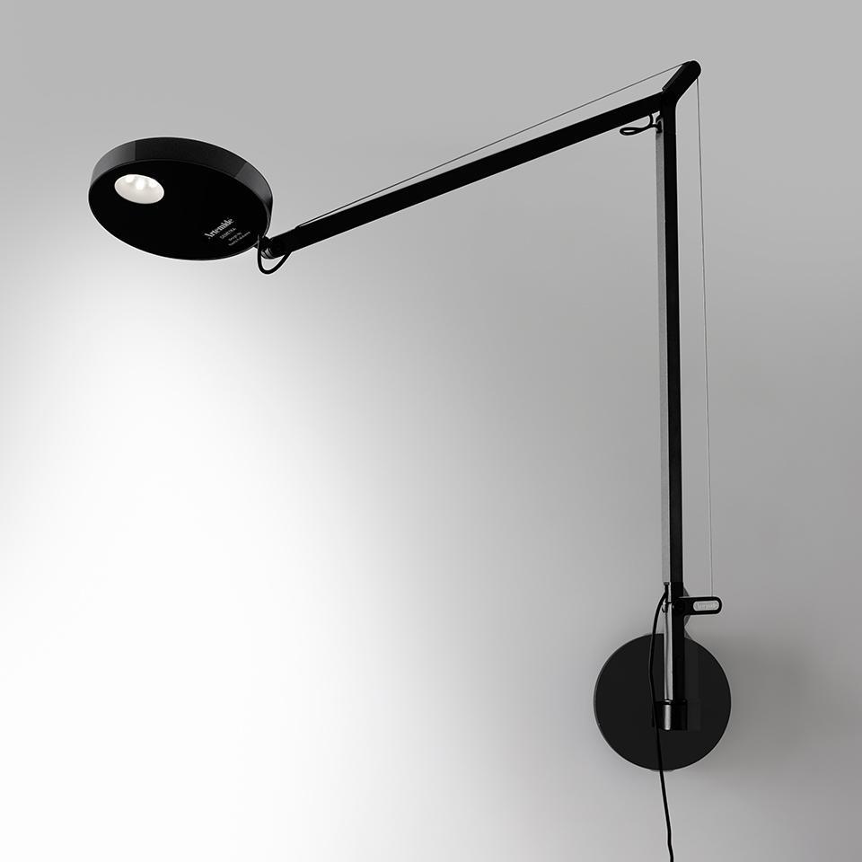 lampada da parete led nero opaco con braccio orientabile